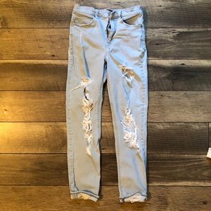 EXPRESS light destroyed girlfriend jeans Size 00